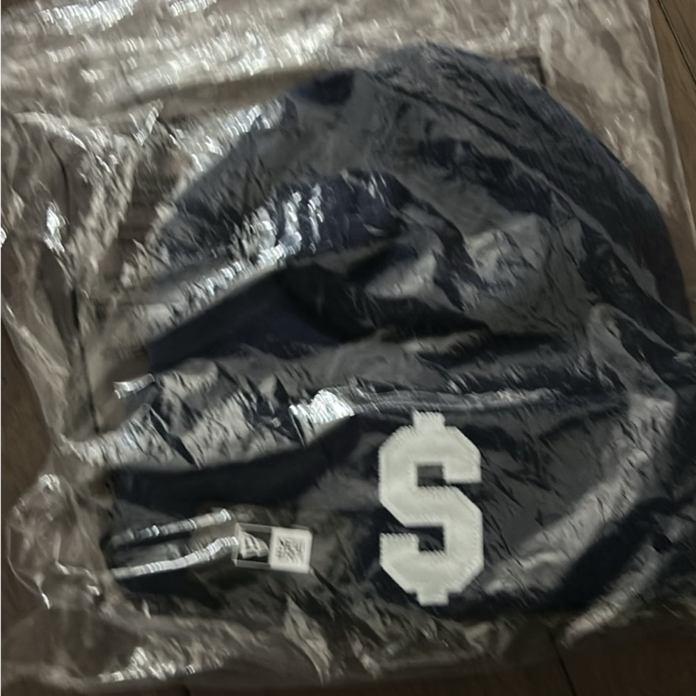 Supreme Navy Beanie with White S Patch